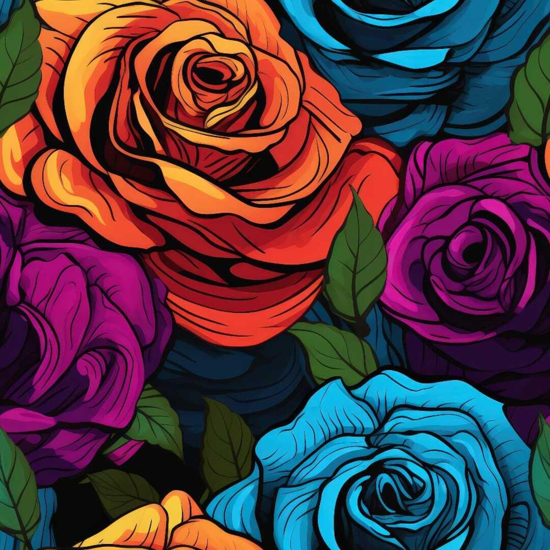 Pot Art Roses Pop Art Roses Pattern 10 Quilting Cotton Fabric - Etsy