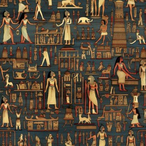 2D Ancient Egypt Pattern 37 Quilting Cotton Fabric