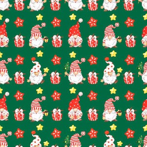 Reindeer and Gnomes Pattern 5 Quilting Cotton Fabric