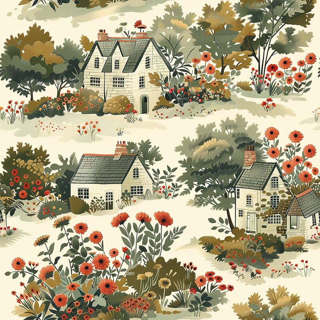 Celias Cottagecore Pattern 8 Quilting Cotton Fabric - Etsy