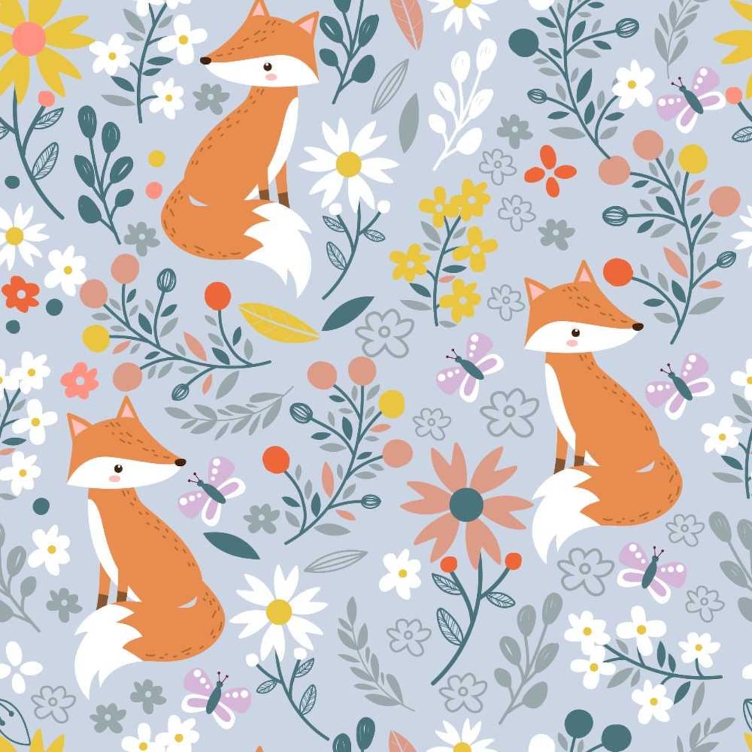 Pattern Baby Fox Cute Baby Fox Pattern 1 Quilting Cotton Fabric - Etsy