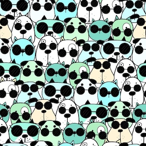 Cute Dogs Pattern 6 Quilting Cotton Fabric