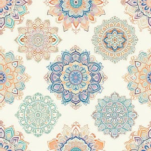 Pastel Mandala Pattern 1 Quilting Cotton Fabric