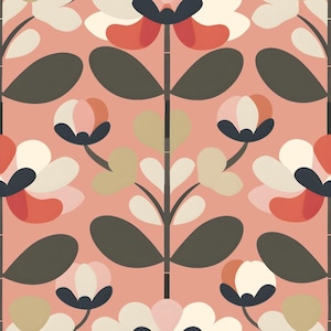 70s Retro Flowers Pattern 11 Quilting Cotton Fabric