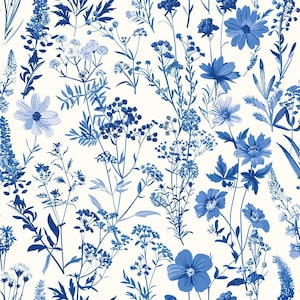 Toile De Jouy Vintage Floral Quilting Cotton Fabric