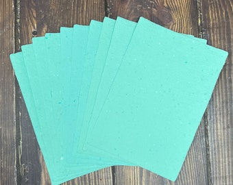 Handmade Recycled Paper-Aqua/Teal