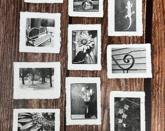 Mini photos on handmadepaper-Black&White Set 1