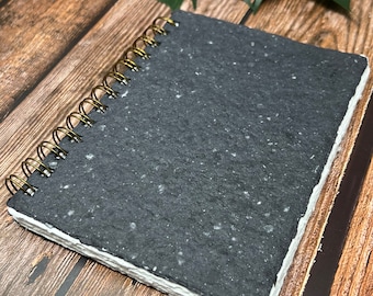 Blank Journal Black Cover-Handmade Recycled Paper