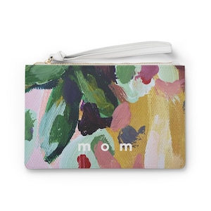 Floral Clutch Bag, Muttertagsgeschenk für Mama, Damen Geldbörse, Handblumen Brieftasche, Geschenk für Sie, kleine Handtasche