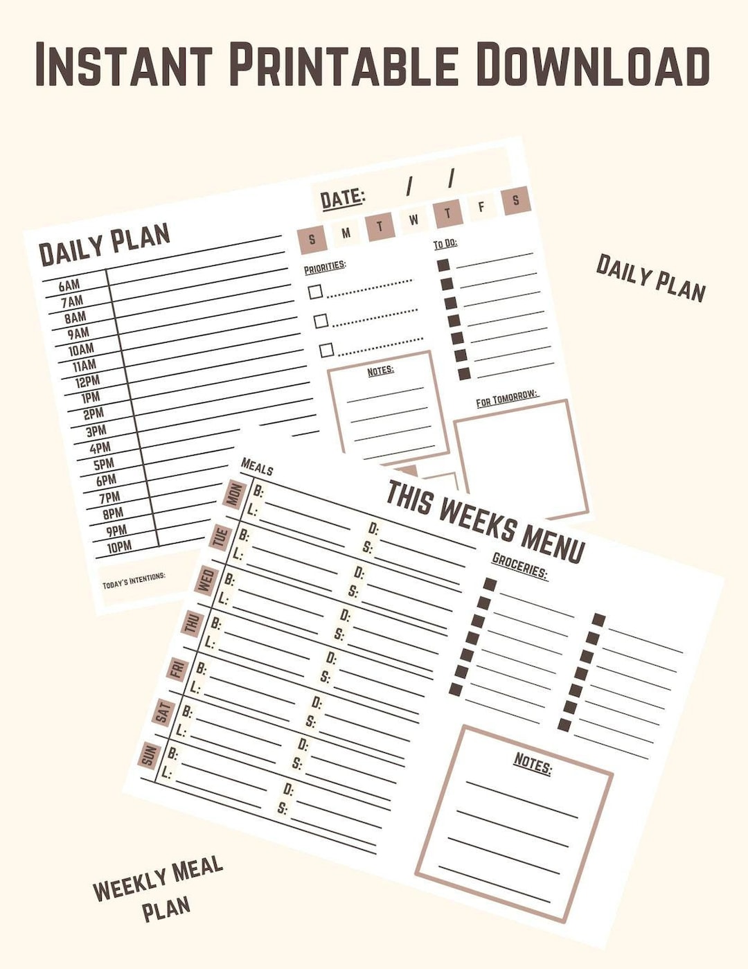 Planner Bundle | Weekly Meal Plan | Meal Plan Template | This Weeks ...
