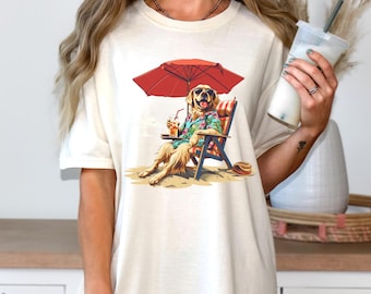 Funny Dog Beach T-Shirt: Retro Summer Vacation Tee