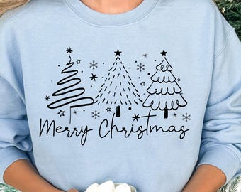 Merry Christmas Tree Sweatshirt: Holiday Winter Shirt