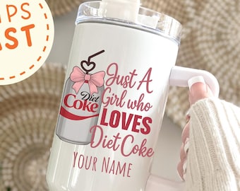 Diet Coke Club, Diet Coke Lover, Personalized Diet Coke Cup, Custom Name Funny Tumbler, Soda Lover Gift, Christmas or Birthday Cup, Coquette