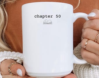 50th birthday mug, custom 50 birthday gift for her, personalized birthday mug, in my fifties era cup, name chapter 50 mug, 50th gift for her