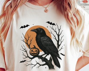 F-Caw-F Funny Crow Shirt, Black Crow Moonlit Raven Unisex T-shirt, Funny Sassy Raven Lover Gift, Autumn Style, Nature-Inspired, Raven Tshirt