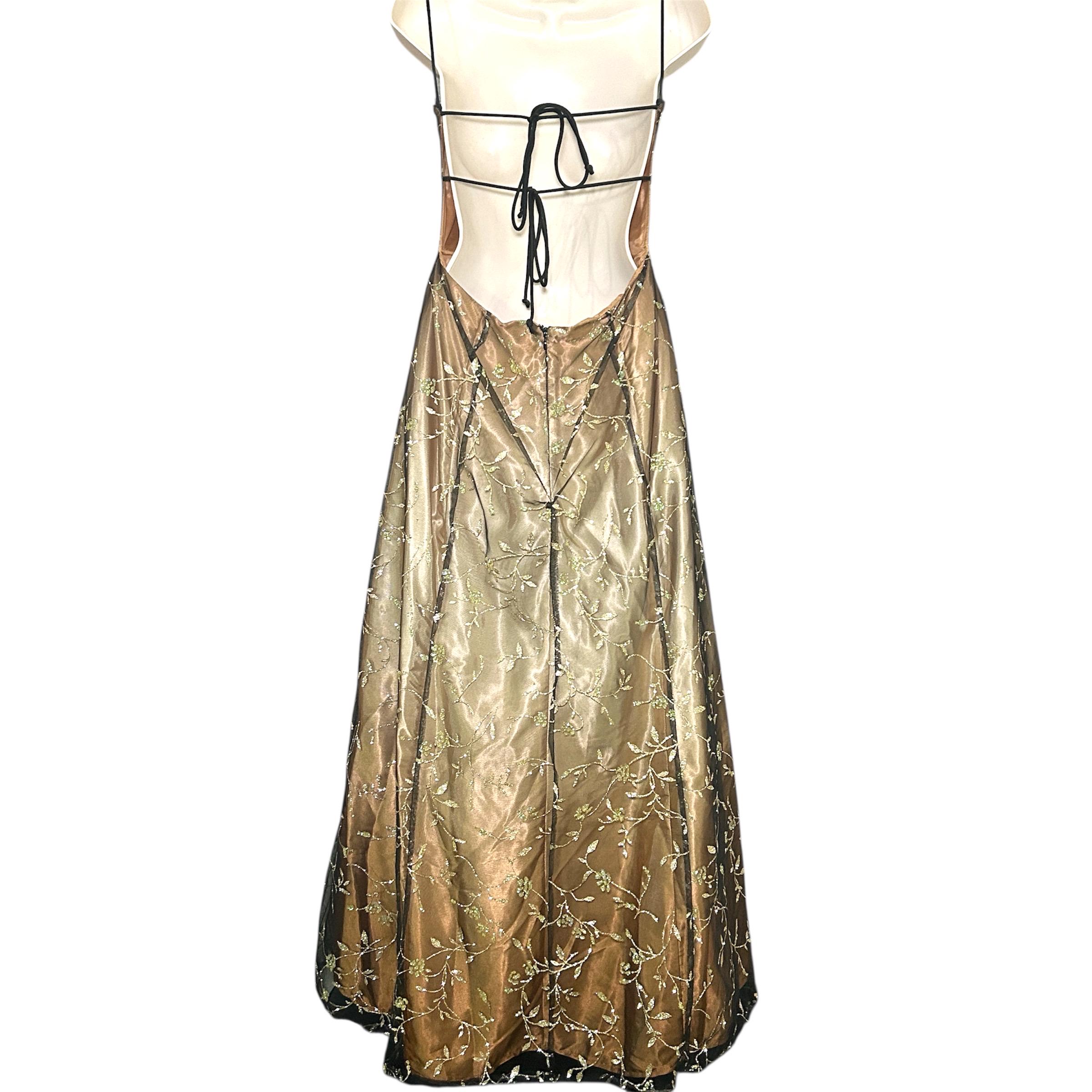 morgan and co 90s dress Vintage Morgan & Co Black Backless Evening Dress with Asymmetric Hem GC - M main image 1