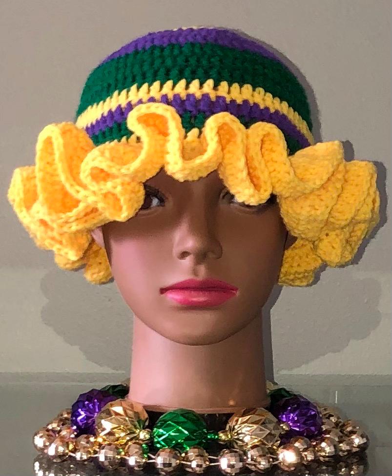 Handcrafted Pink and Yellow Crochet Hat and Earrings Set Crochet pink & yellow cat ear beanie Handmade | Mercari main image 3