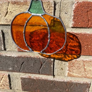 Stained Glass Suncatcher Orange Pumpkin