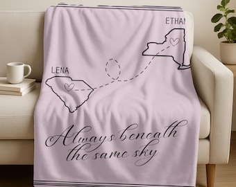 Manta personalizada para pareja a distancia, manta personalizada para mejores amigos a distancia, regalo de despedida, regalo de amor a distancia, recuerdo de la distancia