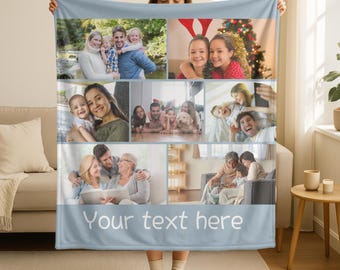 Custom Picture Blanket,Personalized Memorial Blankets with Pictures,Memorial Blanket Gifts,Friend Couples Gifts,Wedding Anniversary Gifts
