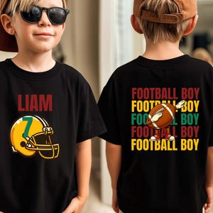 Personalized Football Boy Birthday Shirt, Kids Football Shirt, Custom Name and Age Kids Game Day Shirt, Youth Football Tee, Sports Party Tee