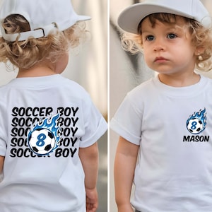Personalized Soccer Boy Shirt, Custom Name & Age Soccer Birthday T-Shirt, Kids Soccer Gift, Boys Sports Shirt, Youth Soccer Team Tee