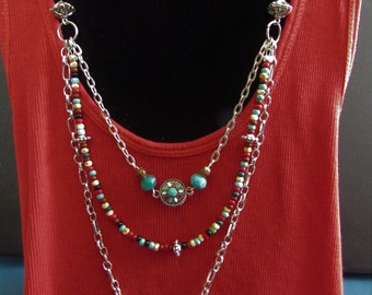 Western style multistrand beaded necklace