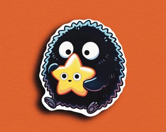 Naklejka fanowska Soot Sprite | Trend dekoracyjny Studio Ghibli | 2 x 2 cale