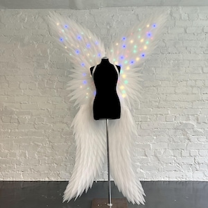 White large angel wings costume for dance, Cosplay adult, Photography prop