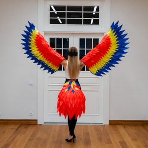 Macaw Wings Costume with Tail: Moveable Bird Cosplay