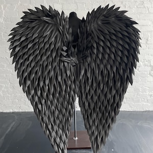 Black angel wings costume extra large, Photography prop, Cosplay costume