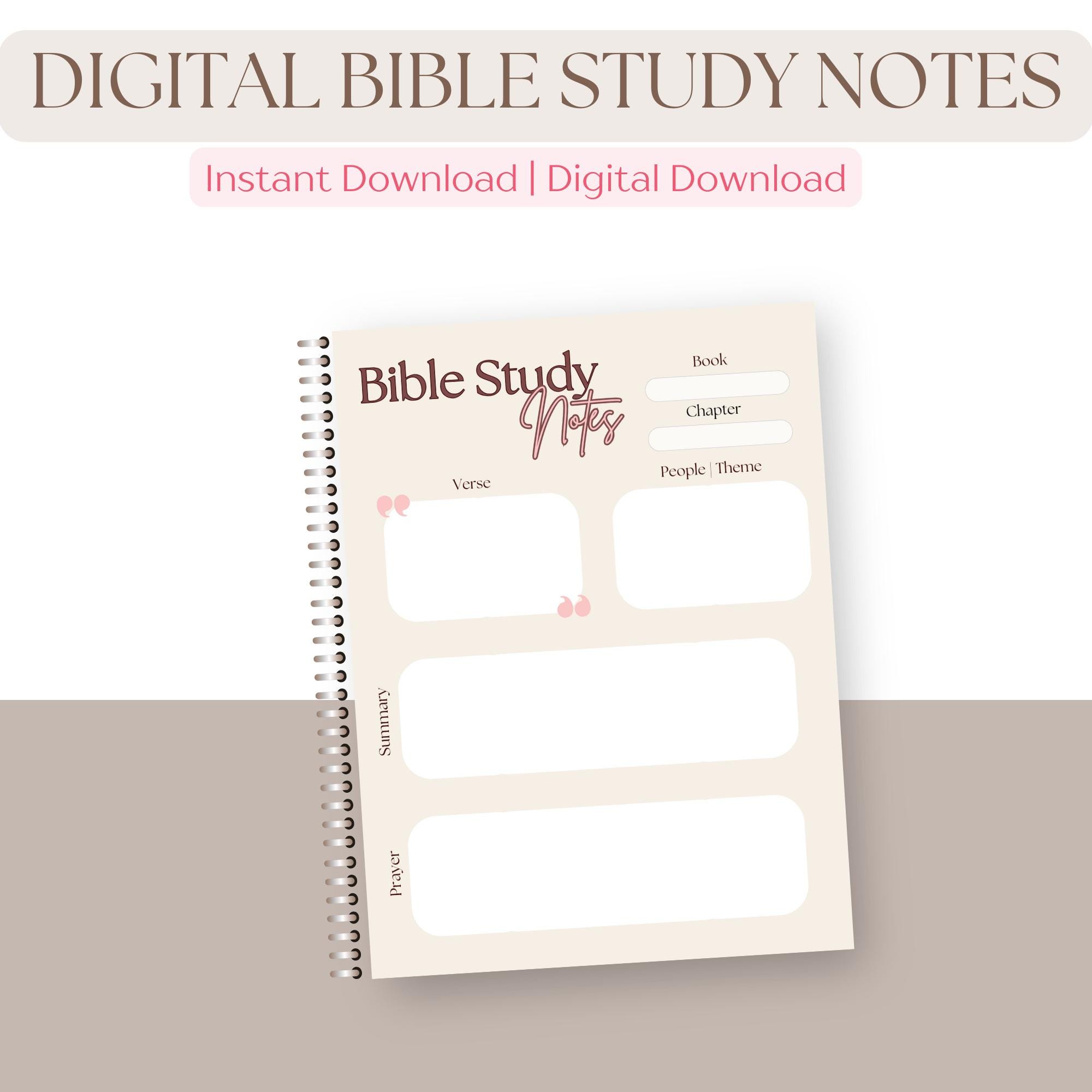 Printable Bible Study Notes Template | Christian Growth (digital ...