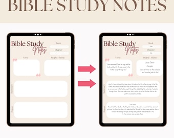 Druckbare Bibel Studie Notizen Vorlage | Christliches Wachstum (Digitaler Download)