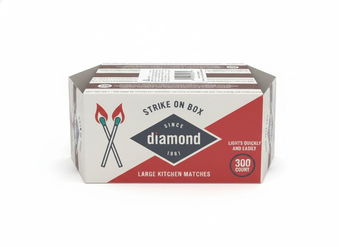 Matches Diamond Greenlight Strike on Box Matches, 300 Count, 3 Pack