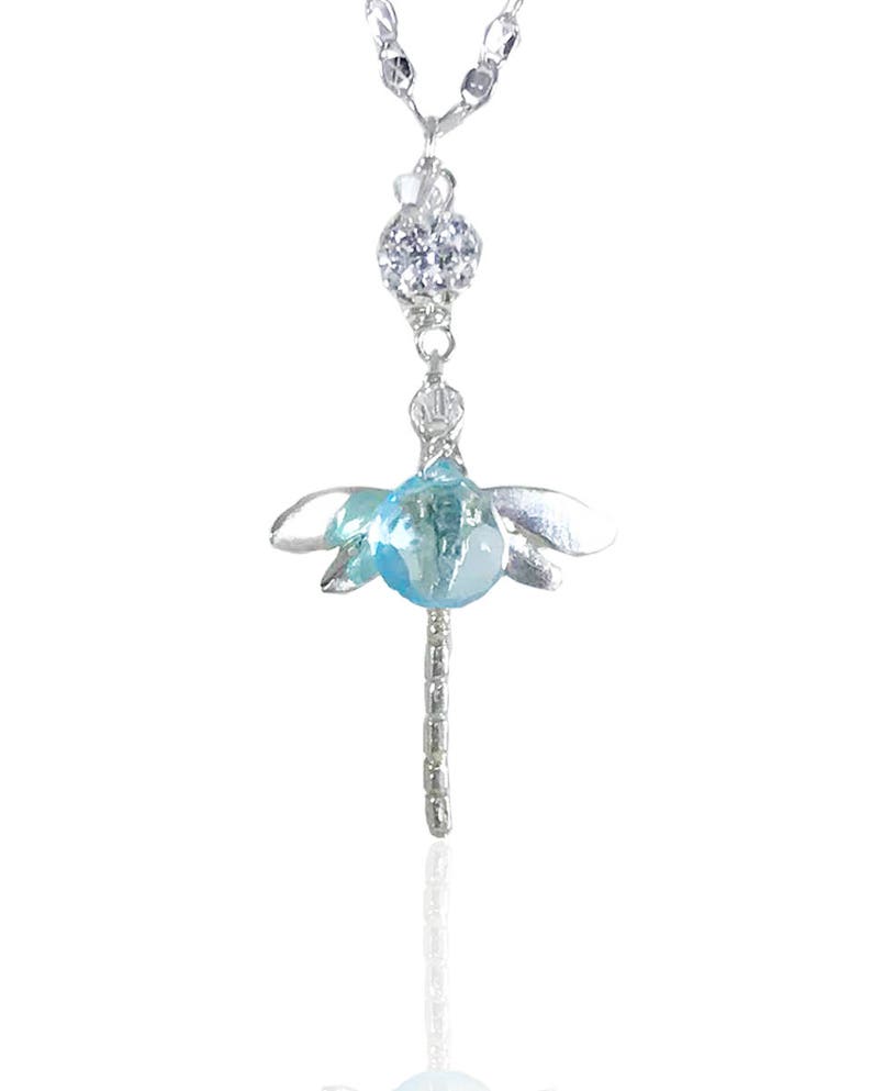 Dragonfly Pendant Topaz Necklace New Beginnings Dragonfly Necklace