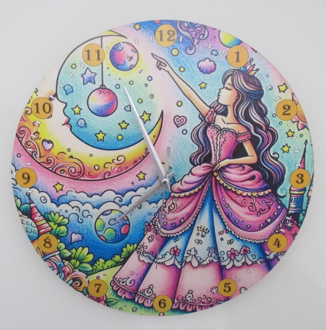Princess Clock Drawing This item is unavailable - Etsy