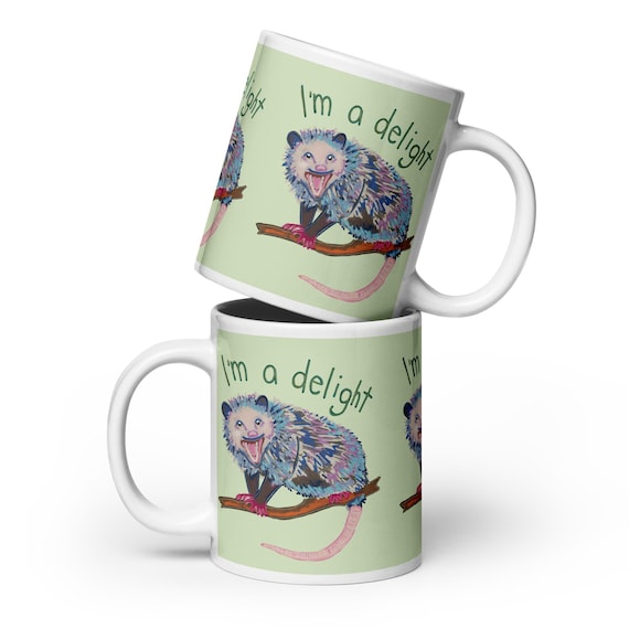 Funny Opossum Coffee Mug: Whimsical Animal Art