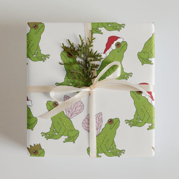 Christmas Frog Wrapping paper sheets