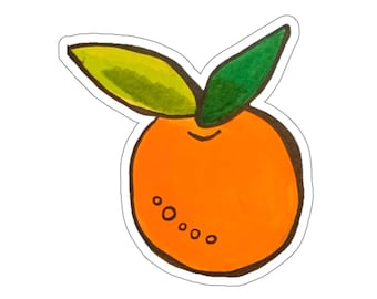 Orange Illustration Sticker: Waterproof Vinyl Decal