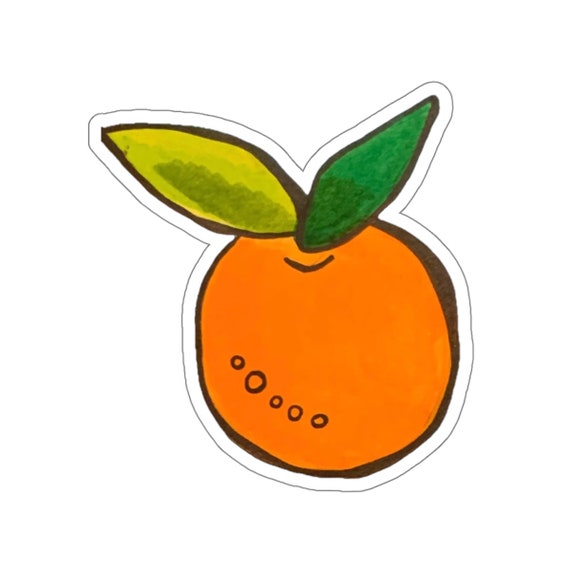 Orange Illustration Sticker: Waterproof Vinyl Decal