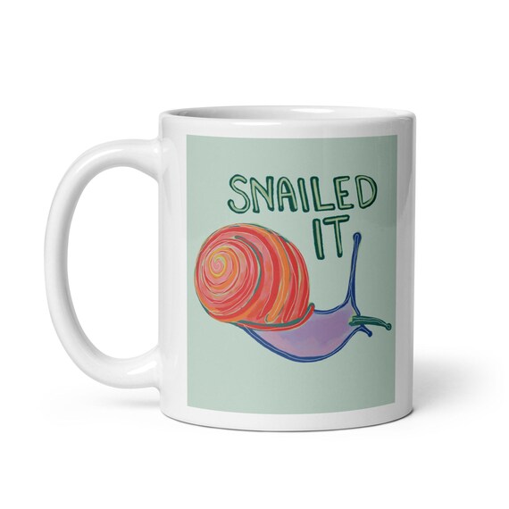Snailed it White glossy mug