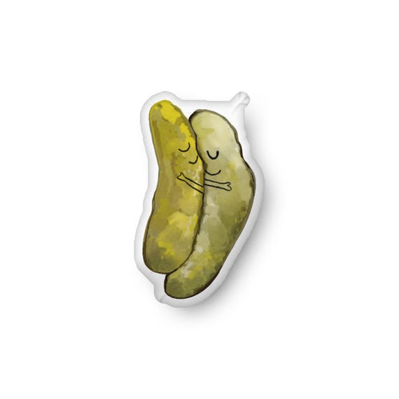 Pickles snuggling shaped pillow / Love pillow / Fun Valentines Day Gift