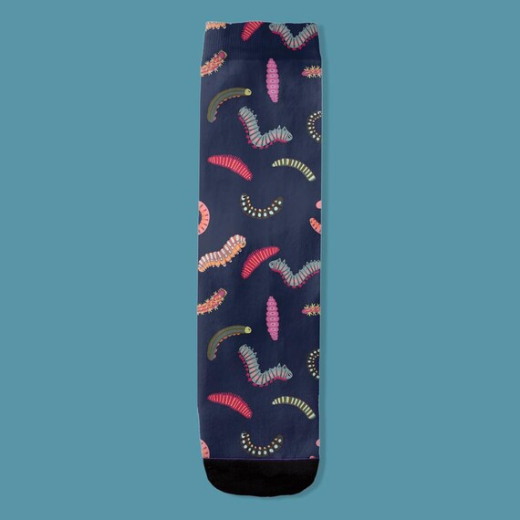 Caterpillar Print Socks // Caterpillars Crew Sock
