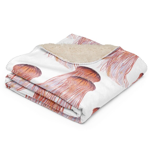 Jellyfish Blanket / Soft Sherpa blanket / Pink and Mauve