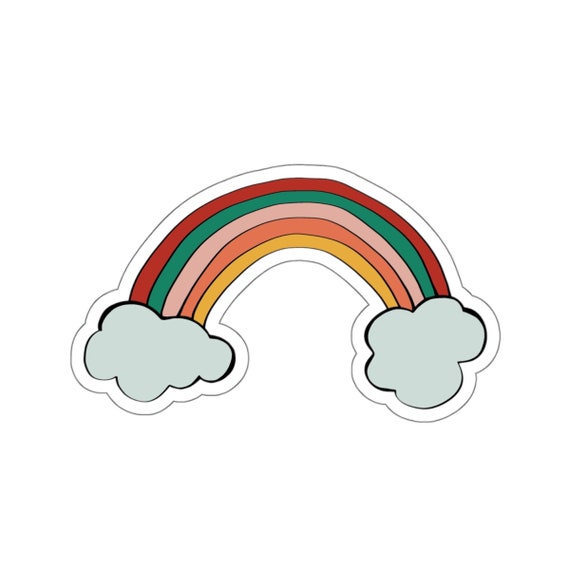 Rainbow Sticker, Cool Clouds, Vinyl Decal