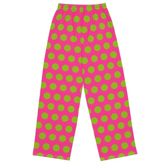 Mens Polka Dot Pajama Pants, Christmas Lounge Bottoms, Holiday Sleepwear
