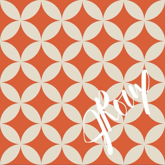 Plaid Duvet Cover, Orange And Ivory Mid Century Modern Pattern