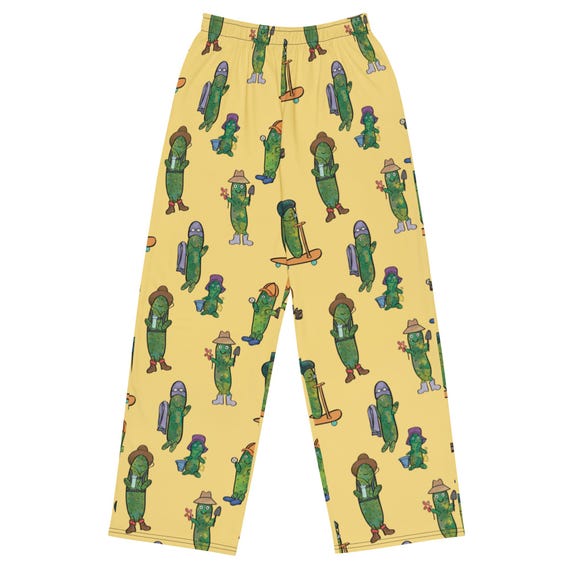 Pickle Print Pants / Pickle Design / Summer Hobbies / All-over print unisex wide-leg pants