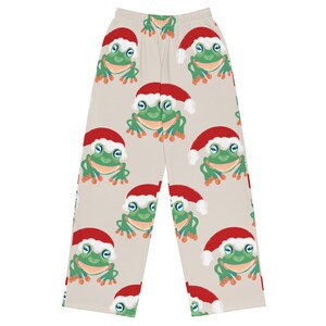 Mens Christmas Frog Pajama Pants: Unisex Family Xmas Sleepwear