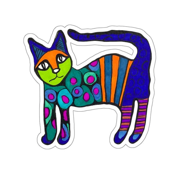 Vivid Cat Sticker by Jrouxart